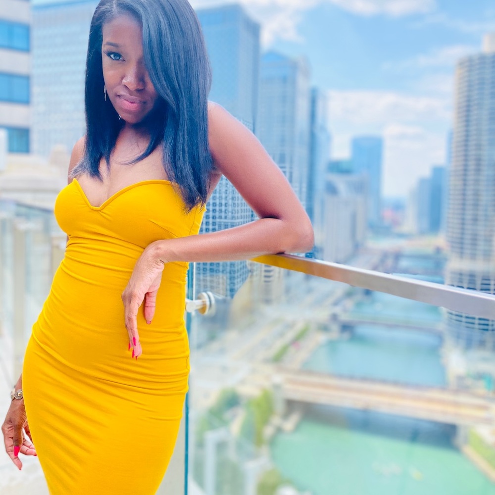 Gold Midi Dress